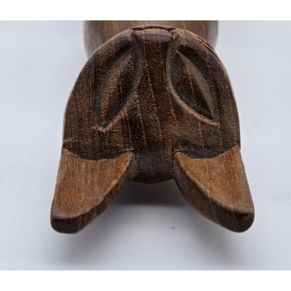 Vintage Mid Century Modern Hand Carved Teak Wood Siamese Cat Sculpture - Picture 5 of 9